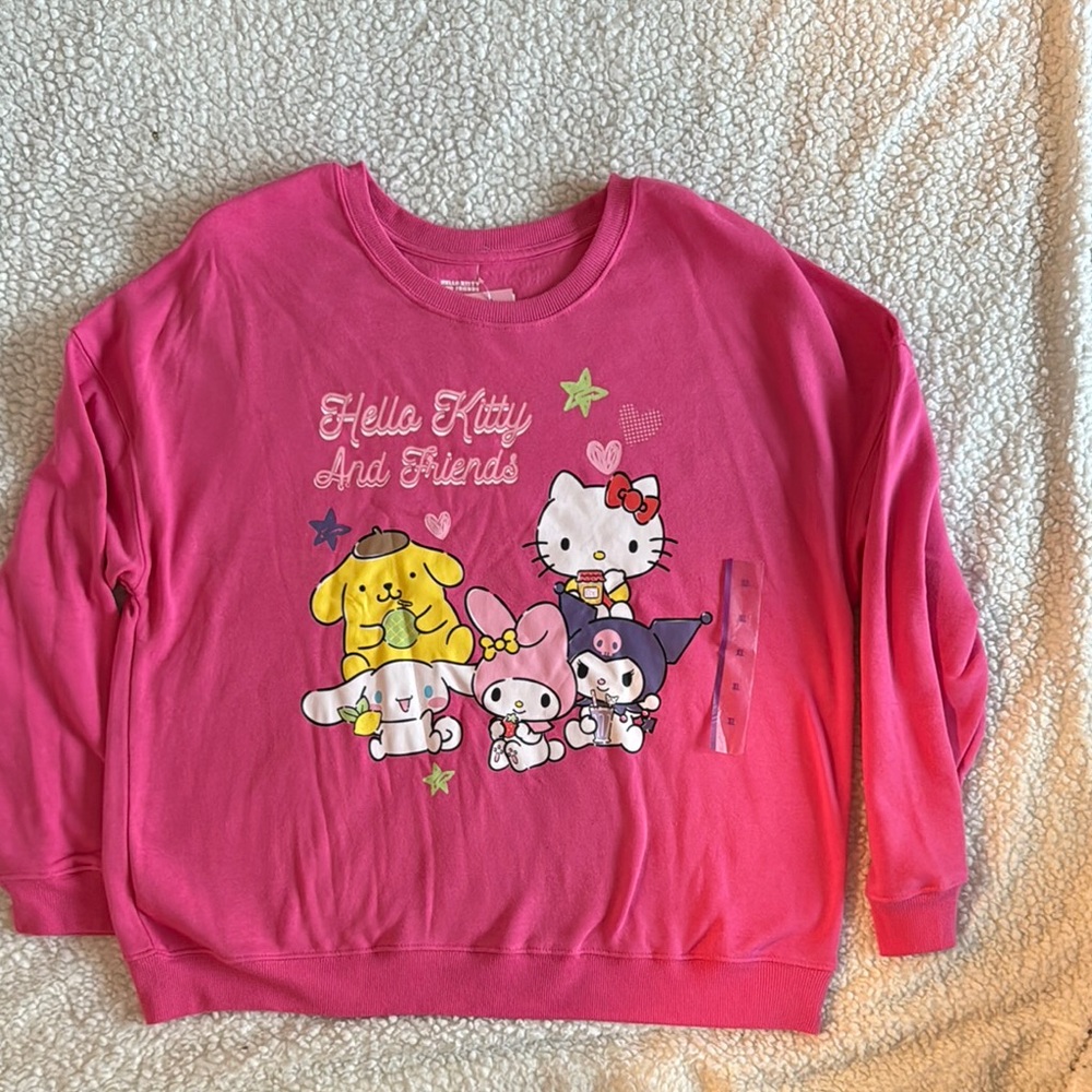 Hello Kitty Pink Sweatshirt NWT Size Xl women Sanrio